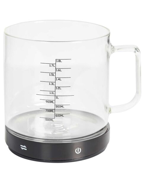 Balance avec verre doseur 5kg noir/transparent - 18x14x15 cm