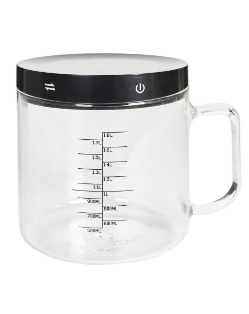 Balance avec verre doseur 5kg noir/transparent - 18x14x15 cm