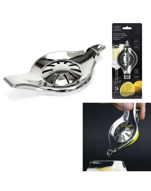 Presse-citron gris - 12.5x2.5x6 cm