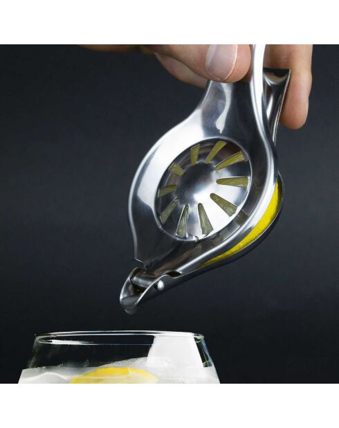 Graue Zitronenpresse - 12,5 x 2,5 x 6 cm