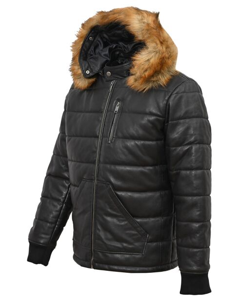 Veste en Cuir d'Agneau Lay noire