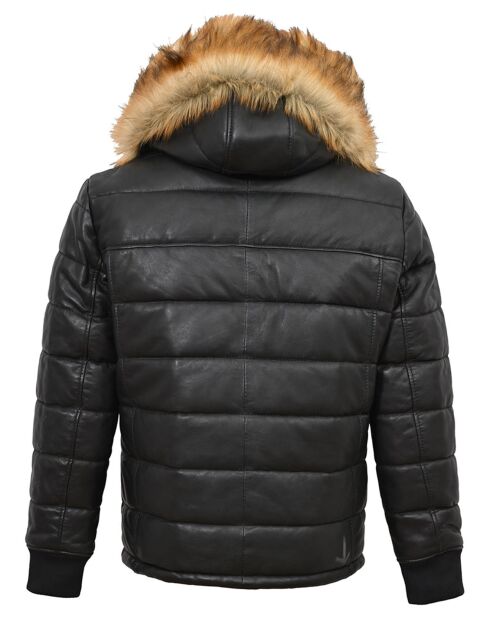 Veste en Cuir d'Agneau Lay noire