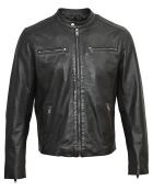 Lazarus zwarte jas van lamsleer