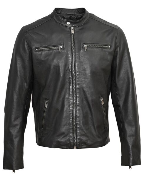 Lazarus zwarte jas van lamsleer