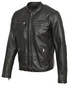 Lazarus zwarte jas van lamsleer