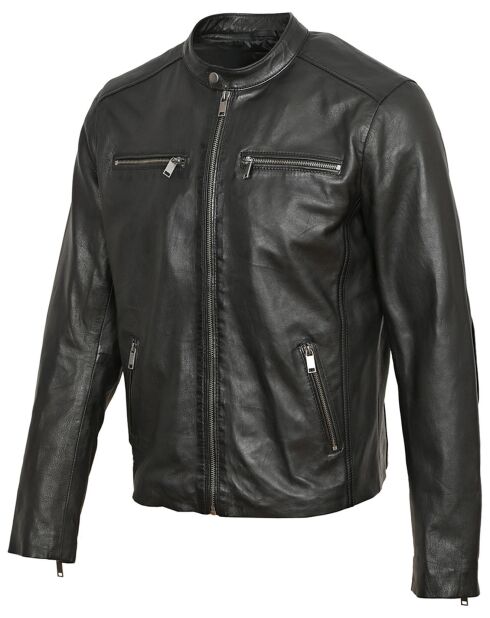 Lazarus zwarte jas van lamsleer