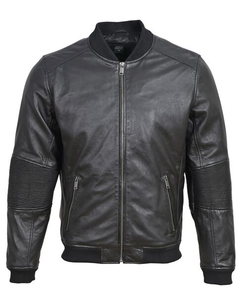 Schwarze Bomber aus Lammfell von Leeroy