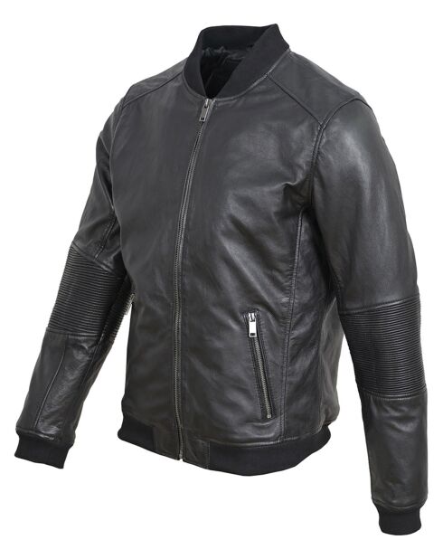 Schwarze Bomber aus Lammfell von Leeroy