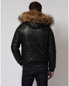 Veste en Cuir d'Agneau Leolo noire