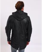 Manteau en Cuir d'Agneau Léopold noir