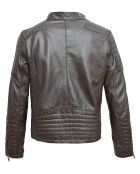 Veste en Cuir d'Agneau Lester marron