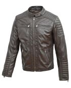 Veste en Cuir d'Agneau Lester marron
