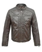 Veste en Cuir d'Agneau Lester marron