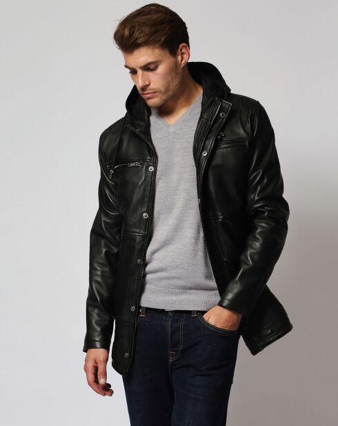 Veste en Cuir d'Agneau Liesse noire