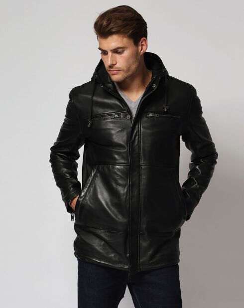 Veste en Cuir d'Agneau Liesse noire