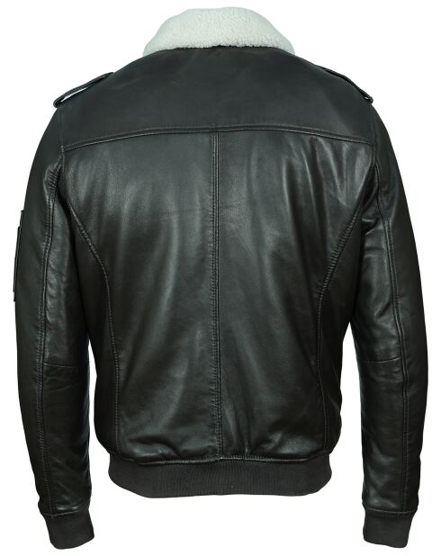 Veste en Cuir d'Agneau Liman chocolat