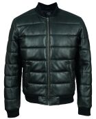 Bombers en Cuir d'Agneau Loki noir