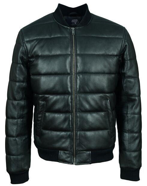 Bombers en Cuir d'Agneau Loki noir