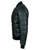 Bombers en Cuir d'Agneau Loki noir