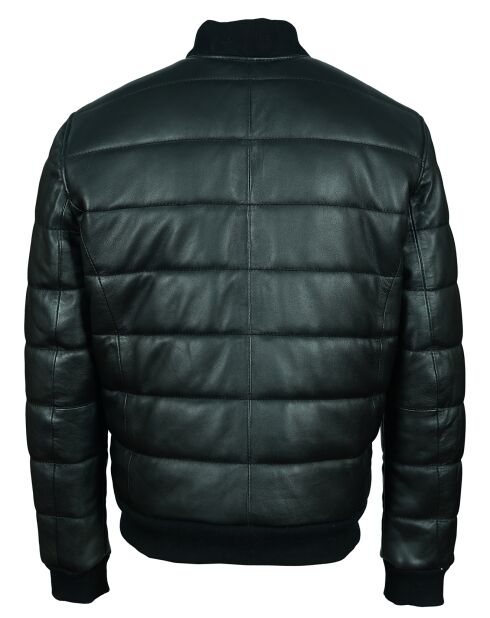 Bombers en Cuir d'Agneau Loki noir