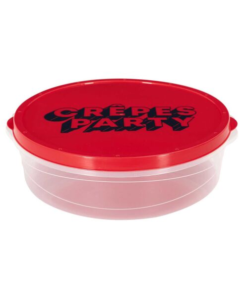Boite de conservation crèpes modèle aléatoire jaune/rouge - 30.3x9x28 cm