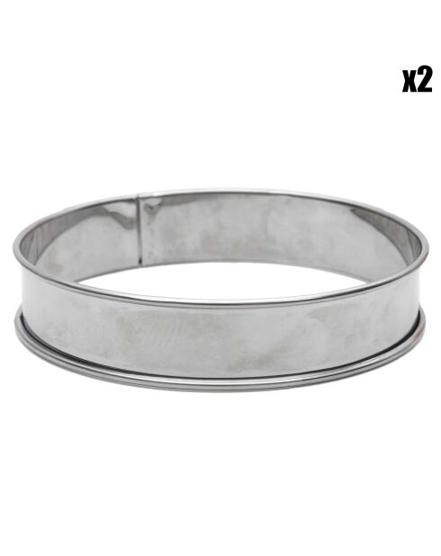 2 Cercles tartelette gris - 2.5x2.1x12 cm