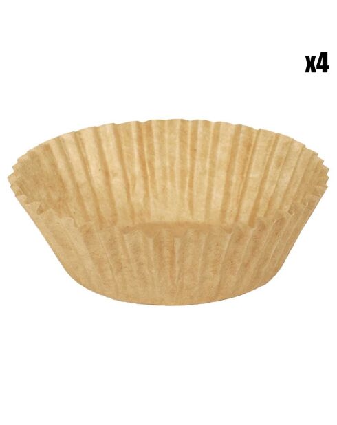 4 Moules à muffin kraft marron - 7.5x5x7.5 cm