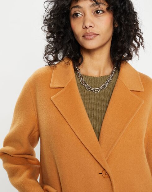 Manteau 100% Laine Chloe light camel