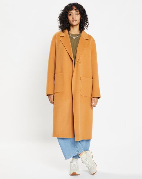Manteau 100% Laine Chloe light camel