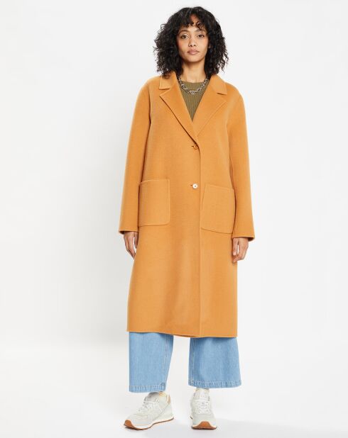 Manteau 100% Laine Chloe light camel