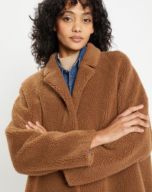 Manteau en Fausse Fourrure Romy toffee