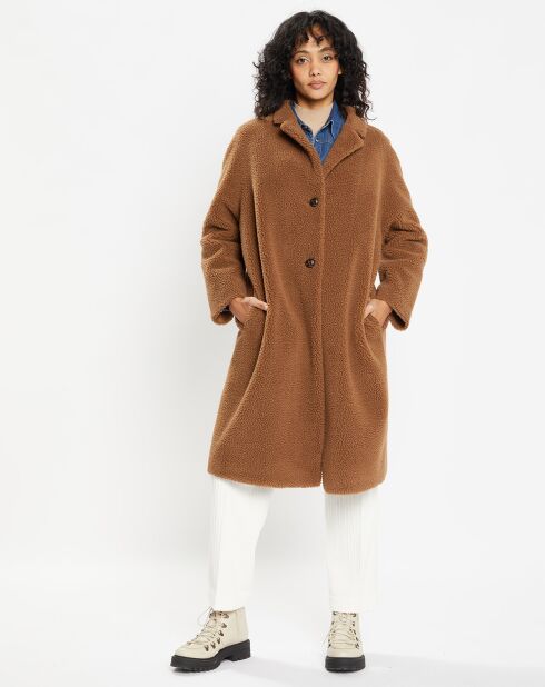 Manteau en Fausse Fourrure Romy toffee