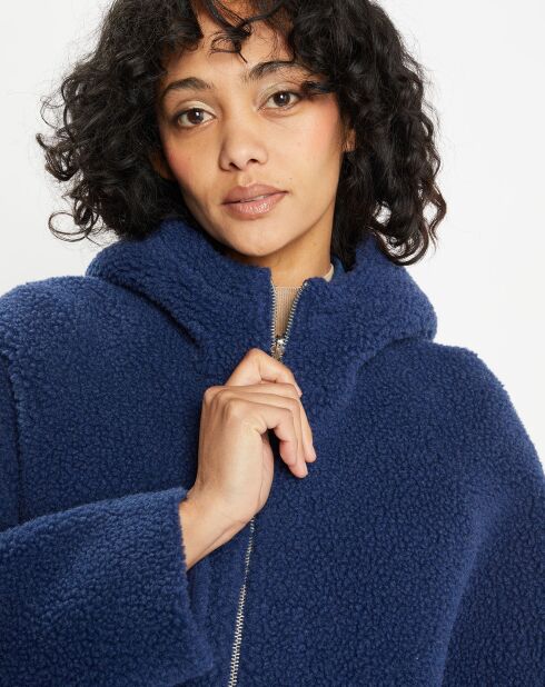 Manteau réversible en Fausse Fourrure Avi Mont indigo