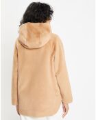 Manteau réversible en Fausse Fourrure Mia camel