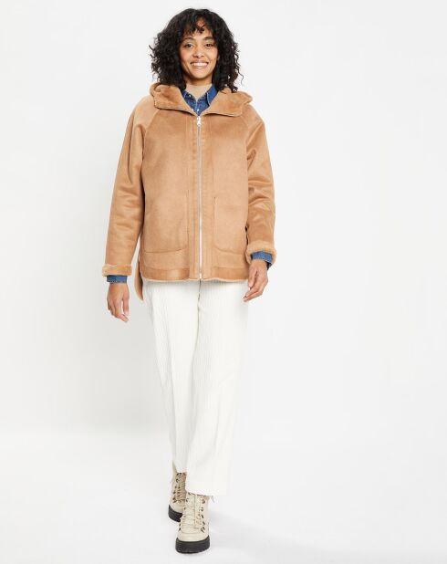 Manteau réversible en Fausse Fourrure Mia camel