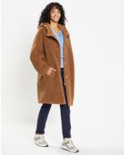 Manteau réversible en Fausse Fourrure Happy toffee