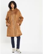 Manteau réversible en Fausse Fourrure Happy toffee