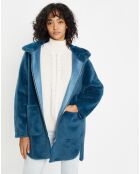 Manteau en Fausse Fourrure Avi bleu