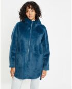 Manteau en Fausse Fourrure Avi bleu