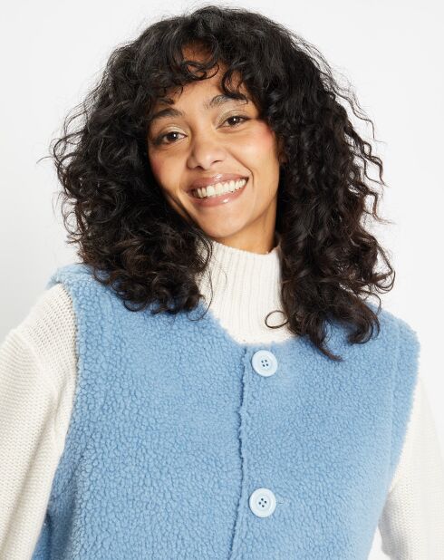 Gilet réversible en Fausse Fourrure 373 Mont bleu