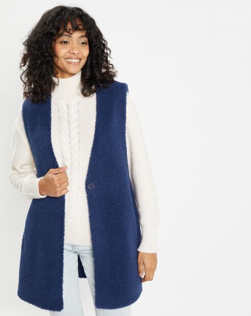Gilet réversible en Fausse Fourrure Dafne indigo