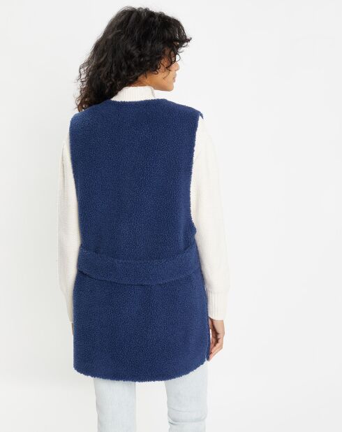 Omkeerbaar vest van imitatiebont van Dafne indigo