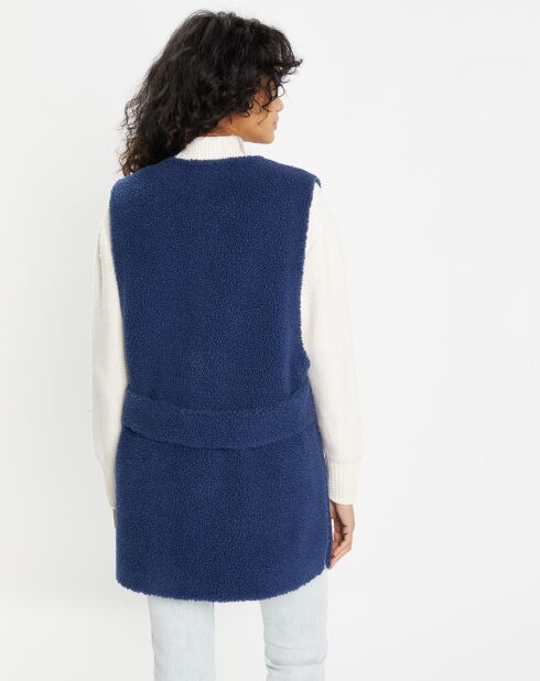 Gilet réversible en Fausse Fourrure Dafne indigo