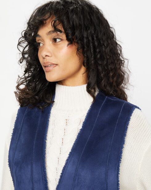Gilet réversible en Fausse Fourrure Dafne indigo