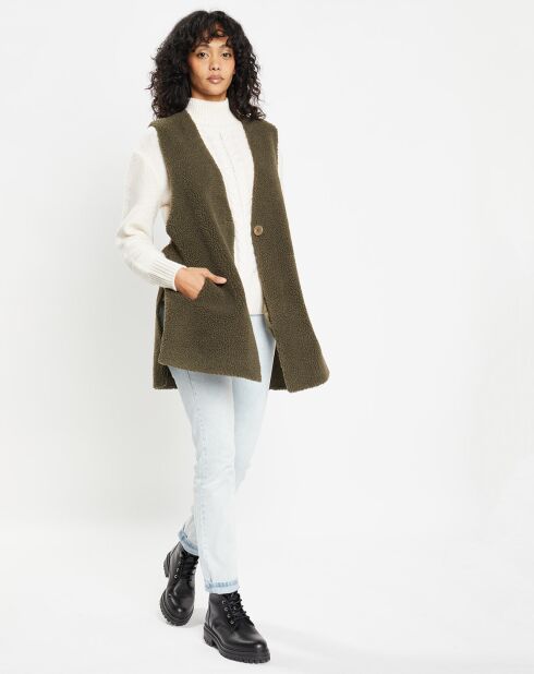 Gilet réversible en Fausse Fourrure Dafne military