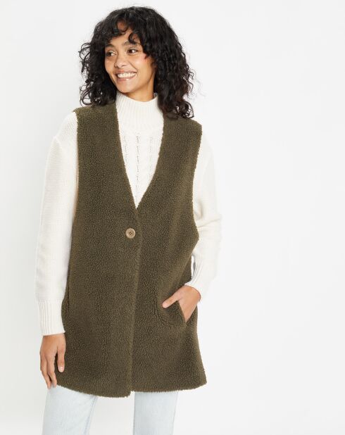 Gilet réversible en Fausse Fourrure Dafne military