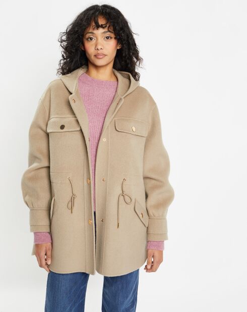 Veste 100% Laine Carla taupe