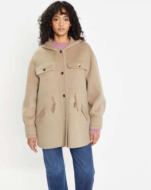Veste 100% Laine Carla taupe