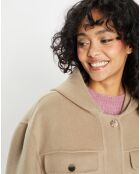 Veste 100% Laine Carla taupe
