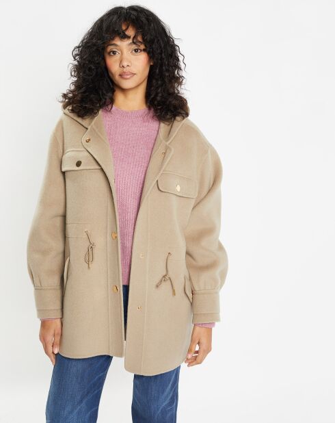 Veste 100% Laine Carla taupe